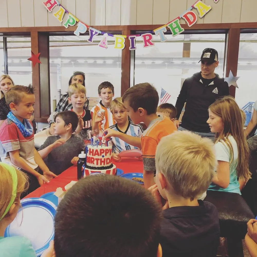 Kids celebrating a birthday party at PEAK Elite Gymnastics Academy
